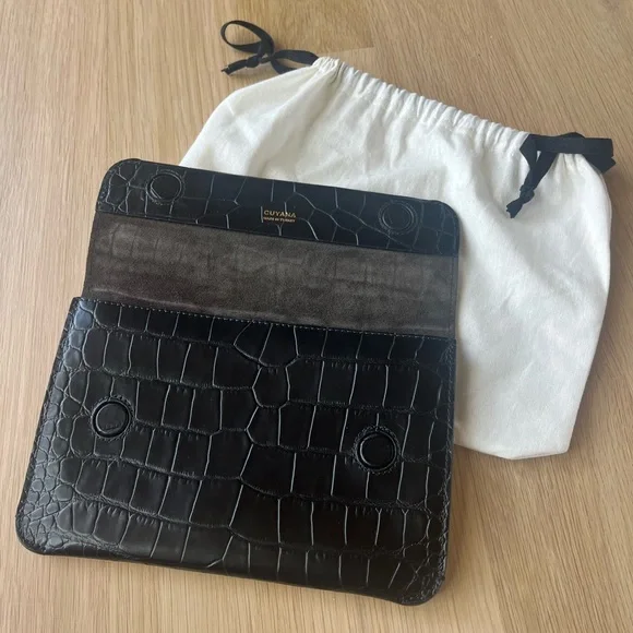 NWT Cuyana black croco system flap bag - Picture 2 of 4